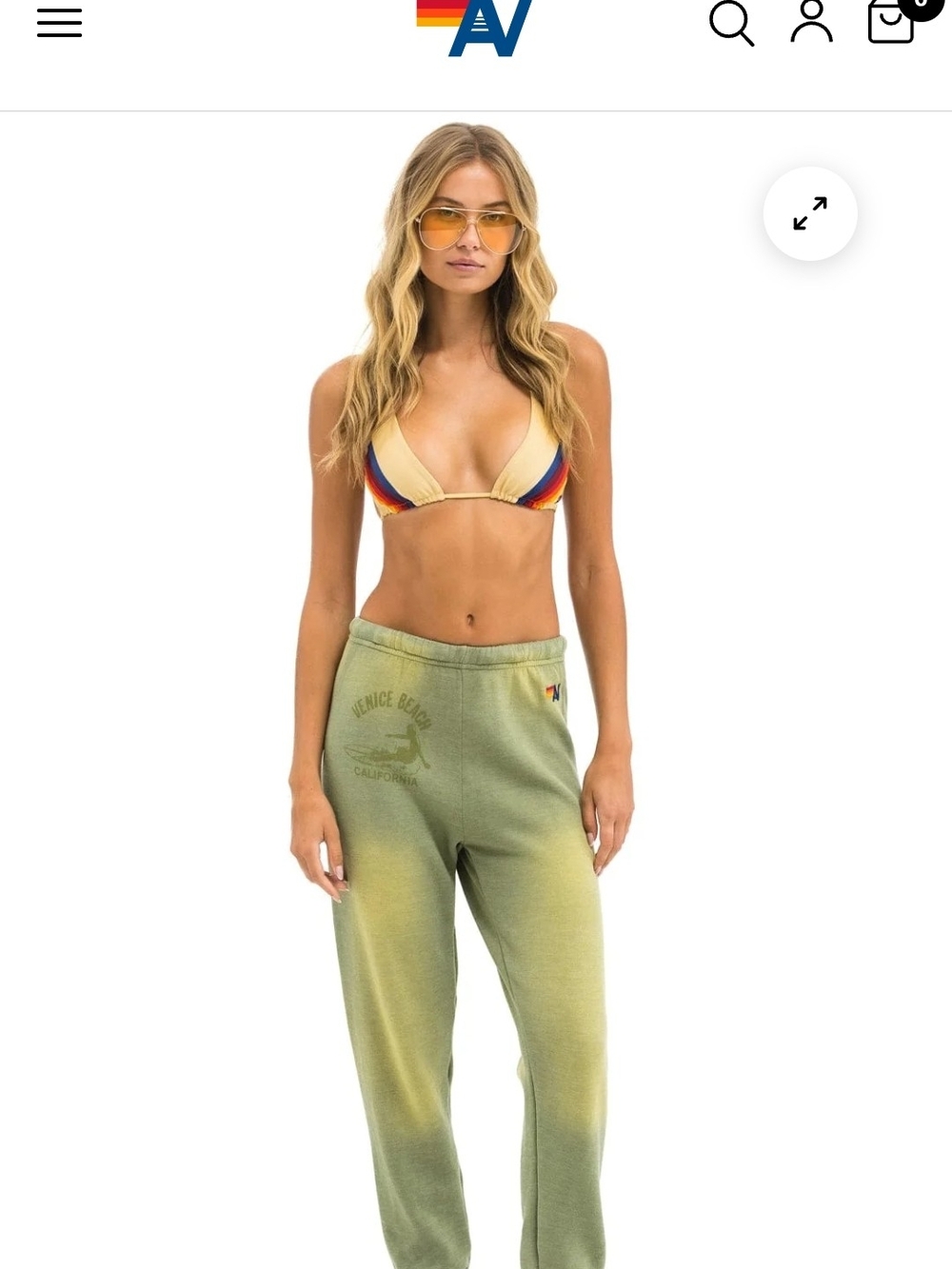 New Aviator Nation Venice Surfer Sweatpant Joggets - Faded Army